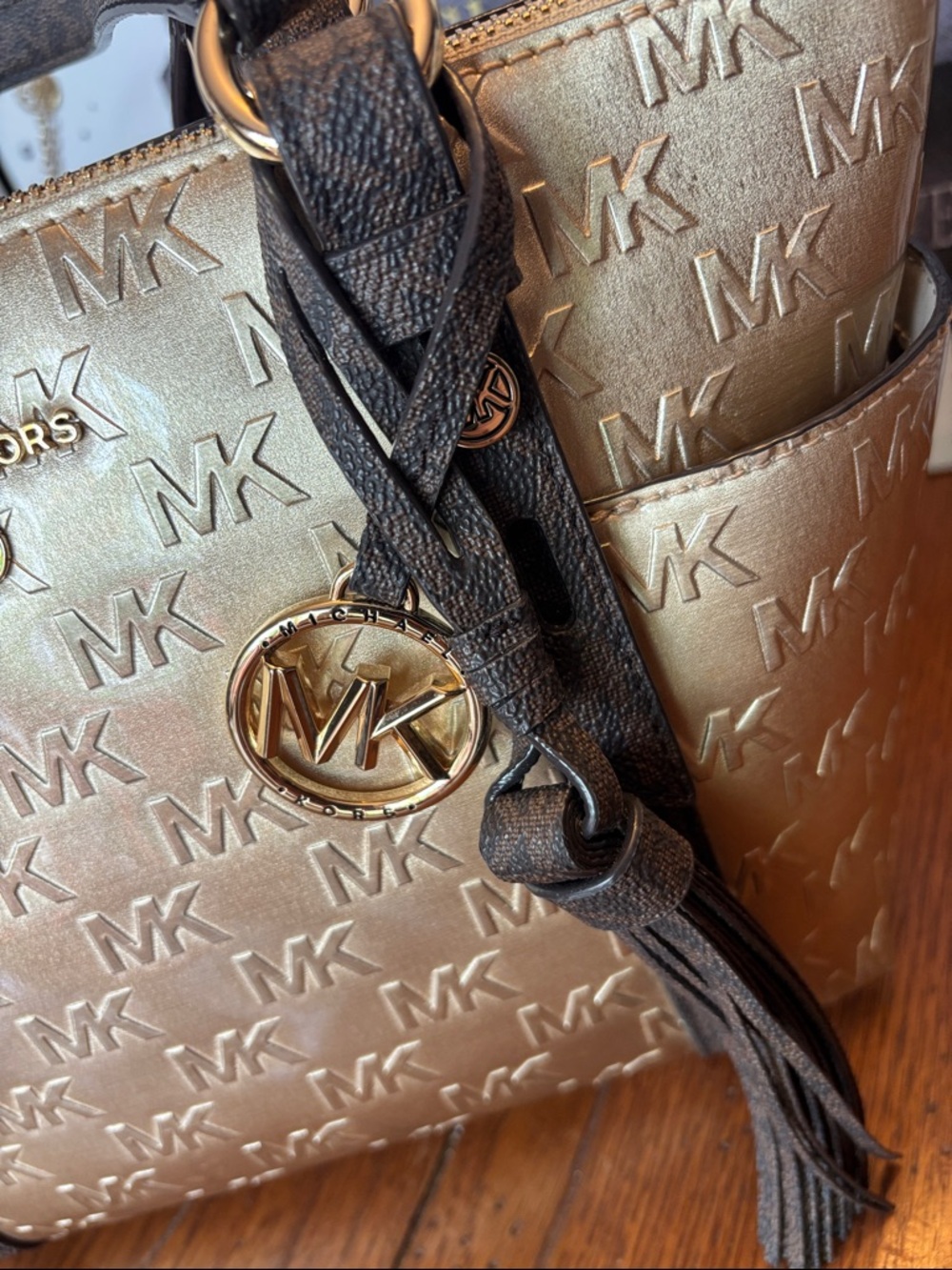 Michael Kors Sullivan Small Convertible Top-Zip Tote - Iridescent Gold - Picture 3 of 12